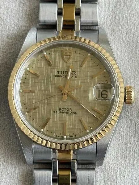 Tudor Prince Oysterdate Linen Dial 72033 otel stare bun
