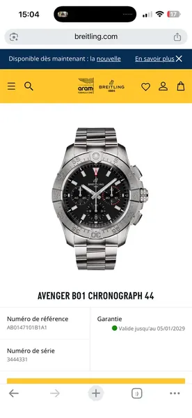 Breitling Avenger B01 Chronograph 44 AB0147101B1A1 otel stare bun