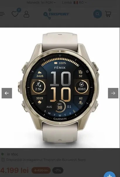 Garmin Fenix 8 AMOLED Sapphire titan stare nou