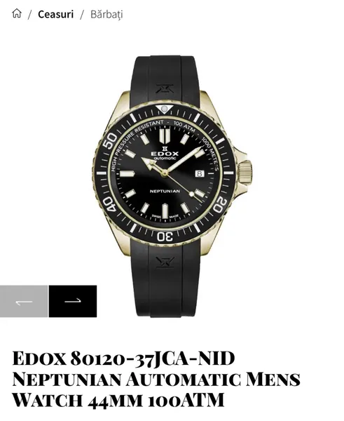 Edox Neptunian 80120-37JCA-NID otel stare excelent