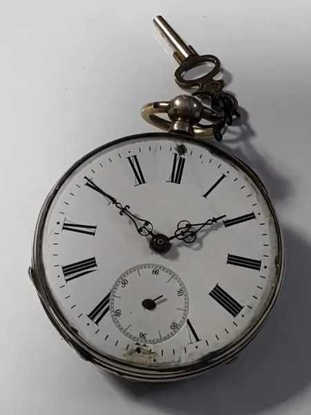 Fără marcă Cylindre cu cheiță, anii 1900 argint stare bun