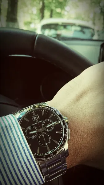 Maurice Lacroix Miros Chronograph Black Dial MI1098-SS042-330 oțel stare bun