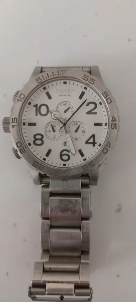 Nixon 51-30 Chrono High Polish White A083-488 oțel stare bun