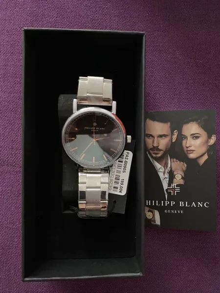 Philipp Blanc Classic Steel Black Dial Rose Gold Indices PA2-B090S oțel stare nou