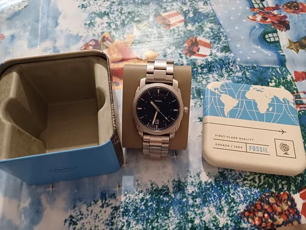 Fossil Machine Blue Dial FS5340 oțel stare bun