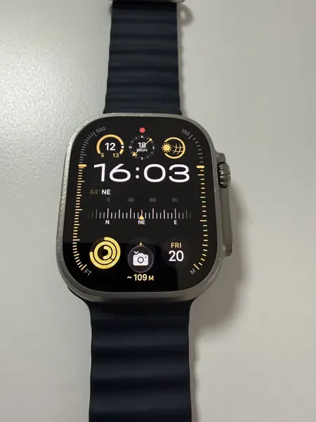 Apple Watch Ultra 2 Natural Titanium Ocean Band titan stare bun