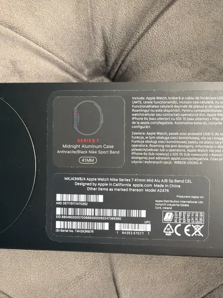 Apple Watch Series 7 Nike Midnight aluminiu stare bun