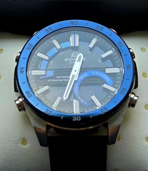 Casio Edifice ERA-120BL Blue Bezel ERA-120BL-2AVEF oțel stare bun