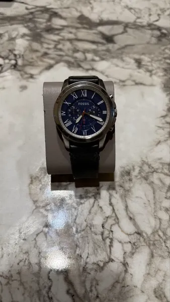 Fossil Grant Blue Dial Leather FS5210 stare bun