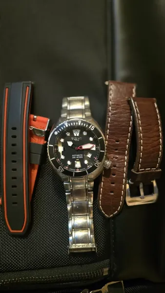 Zodiac Oceanairre Black Dial oțel stare bun
