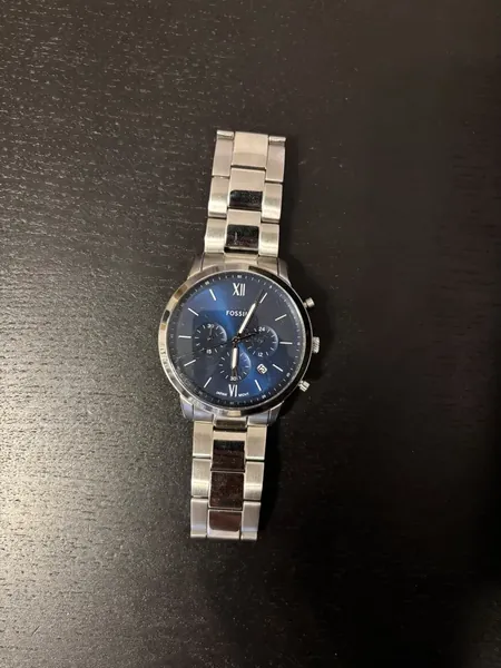 Fossil Chronograph Neutra Blue oțel stare bun