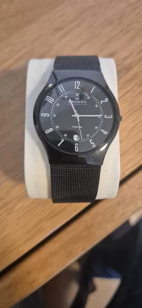 Skagen Slimline Titanium Black Mesh 233XLTMB titan stare excelent