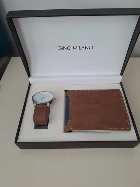Gino Milano Gift Set Leather Watch and Wallet Set oțel stare nou