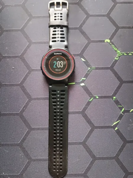 Garmin Forerunner 225 Black Red stare bun