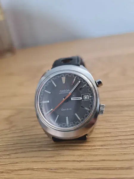 Omega Genève Chronostop Date 146.009 oțel stare bun