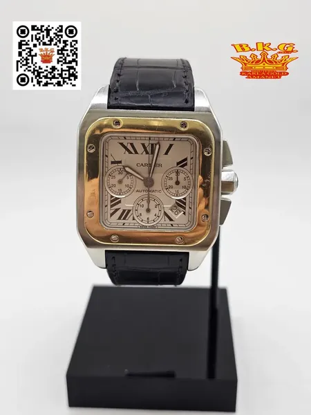 Cartier Santos 100 Chronograph 2740 oțel stare bun