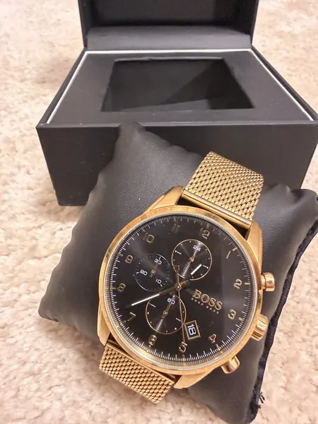 Hugo Boss Skymaster Gold Mesh Chronograph oțel stare bun