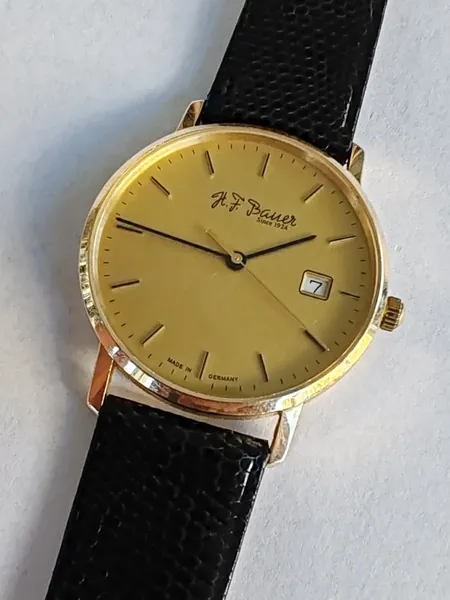 H.F. Bauer Gold 14k Date aur stare bun