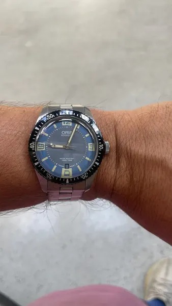 Oris Divers Sixty-Five Date Blue Dial oțel stare bun