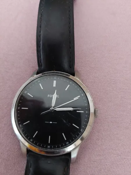 Fossil The Minimalist Black Dial oțel stare excelent