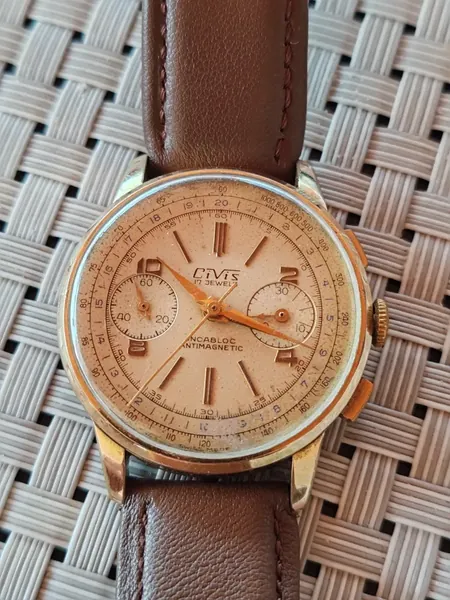 Civis Chronograph 17 Jewels Landeron alt material stare bun