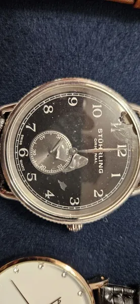Stuhrling Original Classic Cadran negru, secundar la 6 oțel stare bun