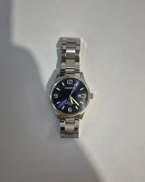 Calypso K5860 Cadran albastru, dată K5860 oțel stare bun