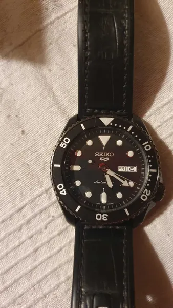 Seiko 5 Sports Negru, curea piele-silicon oțel stare nou