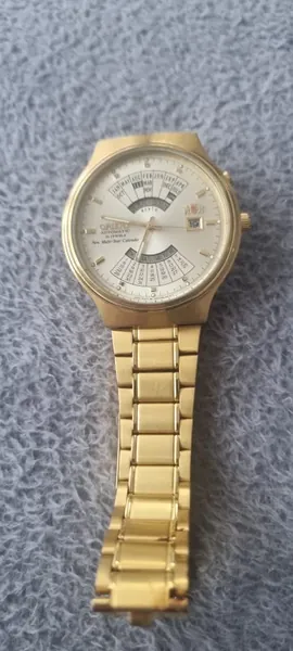 Orient Multi-Function Automatic Multi-Year Calendar, 21 jewels, auriu alt material stare excelent