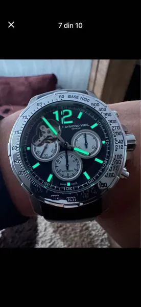 Raymond Weil Nabucco Cuore Vivo, chronograph open heart, 46 mm oțel stare excelent