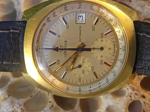 Lemania Chronograph Automatic Cal. 1341 Gold Plated aur stare bun