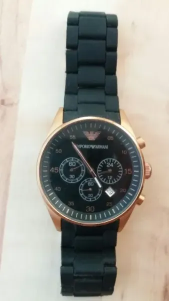 Emporio Armani Sportivo Chronograph negru rose gold stare bun