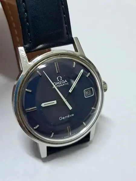 Omega Genève Blue Dial anii '70 166070 oțel stare bun