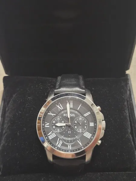 Fossil Grant Chronograph Black oțel stare bun