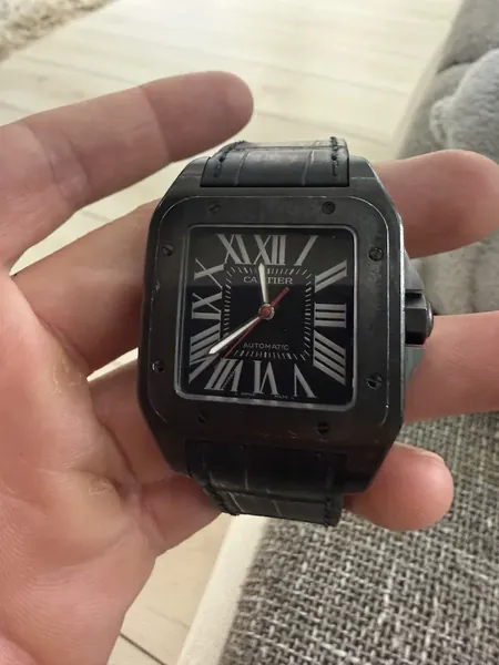 Cartier Santos 100 XL Carbon ADLC WSSA0006 carbon stare bun