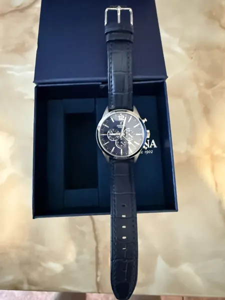 Festina Chronograph Blue Dial Leather oțel stare nou