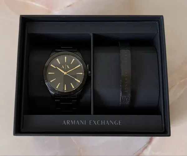 Armani Exchange Gift Set Black Gold oțel stare nou