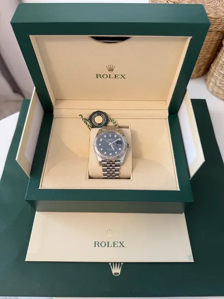 Rolex Datejust 41 Blue Diamond Dial oțel stare bun
