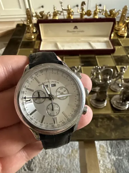 Maurice Lacroix Les Classiques Chronograph Day-Date LC1080 oțel stare bun