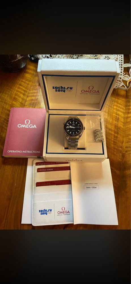 Omega Seamaster Planet Ocean Sochi 2014 Limited Edition 666/2014 otel stare excelent