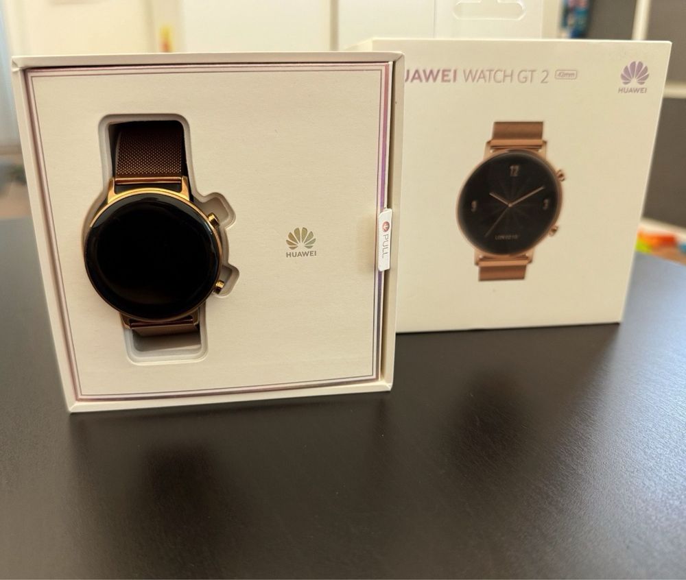 Huawei Watch GT 2 42mm Gold Mesh aur stare excelent