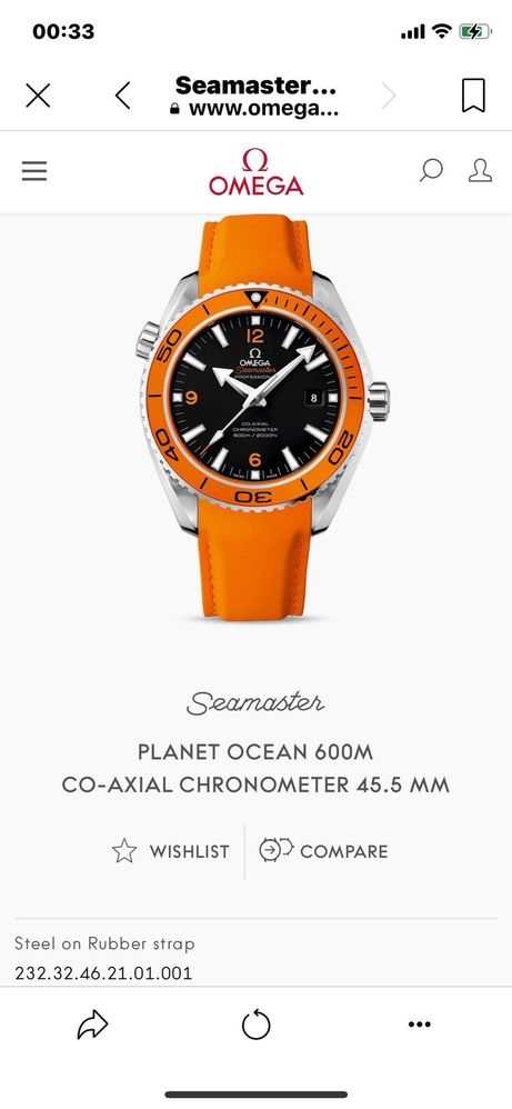 Omega Seamaster Planet Ocean 45.5 Orange 232.32.46.21.01.001 otel stare excelent