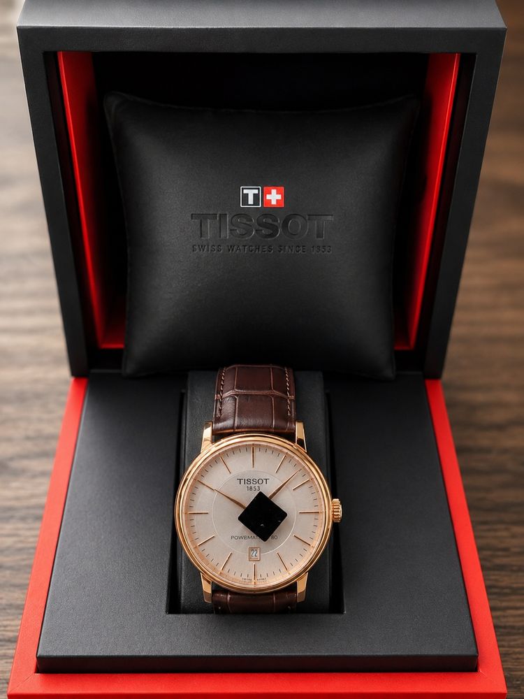 Tissot Chemin des Tourelles Powermatic 80 Open Heart aur stare nou
