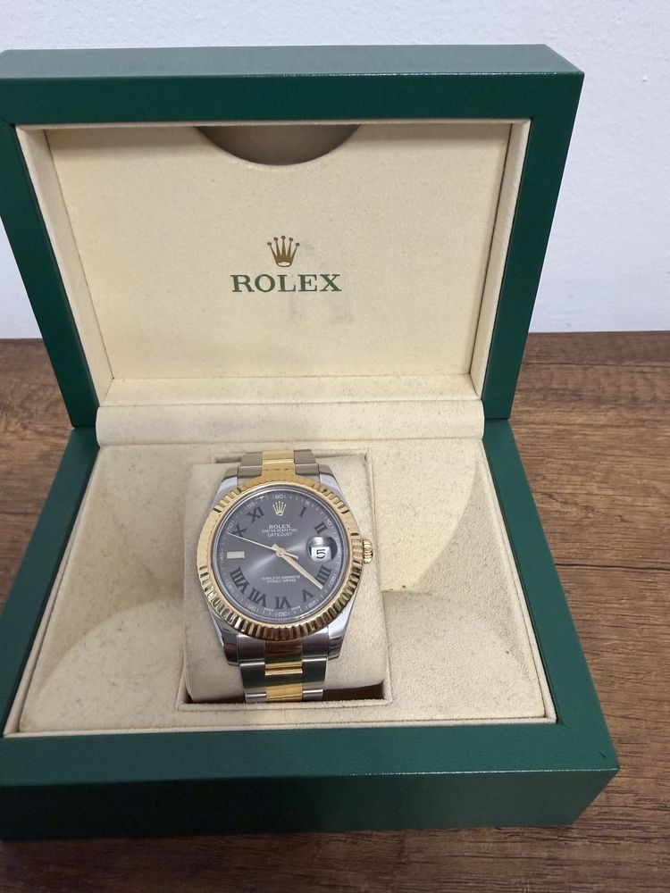 Rolex Datejust Wimbledon Two Tone 41 aur stare bun