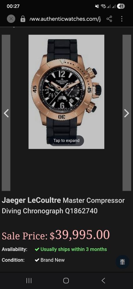 Jaeger-LeCoultre Master Compressor Diving Chronograph Rose Gold Q1862740 aur stare bun