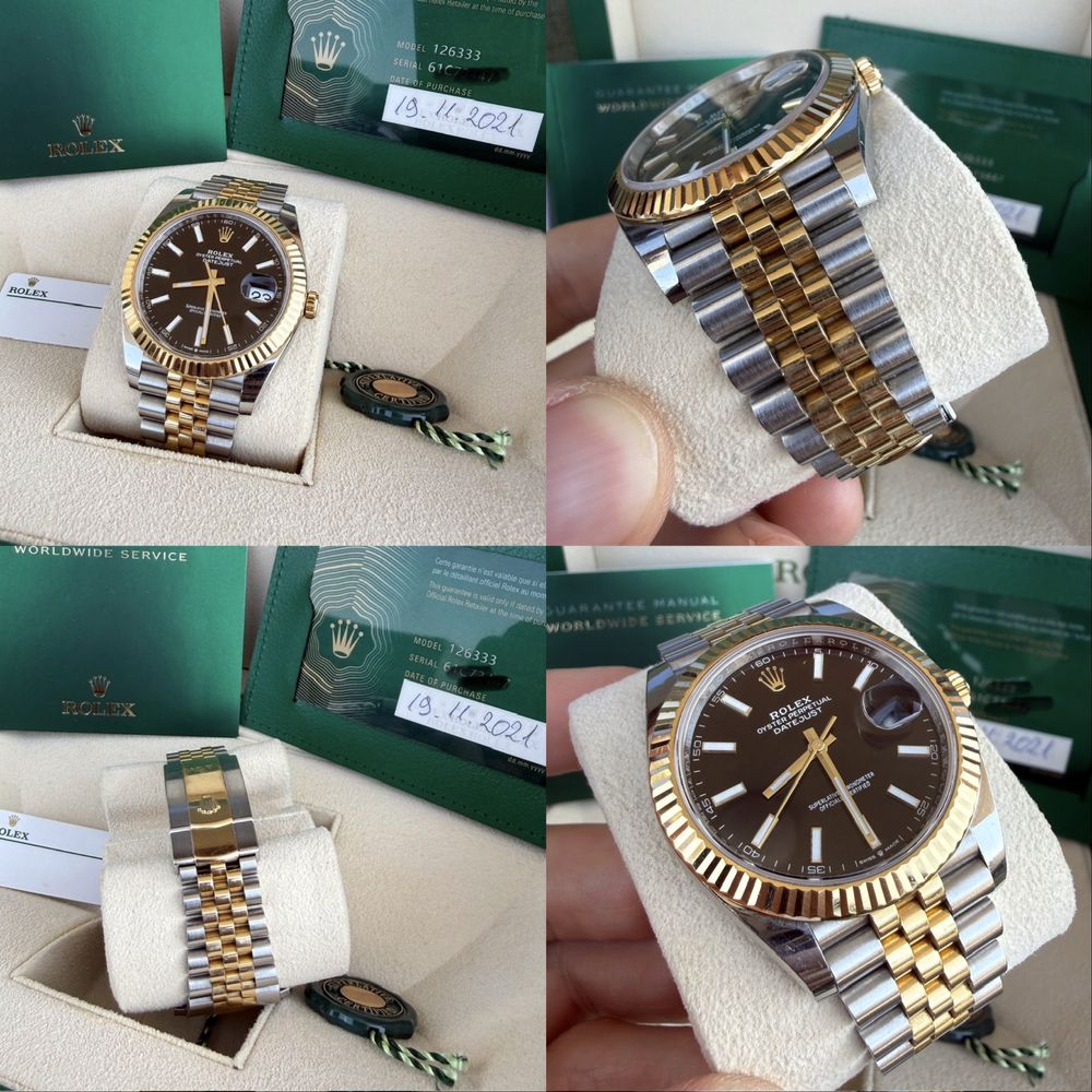 Rolex Datejust 126333 Black Stick Two Tone 126333 aur stare bun