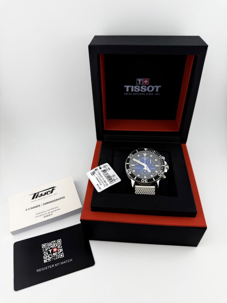 Tissot Seastar 1000 Chronograph T120.417.11.041.02 Mesh Blue T120.417.11.041.02 otel stare nou