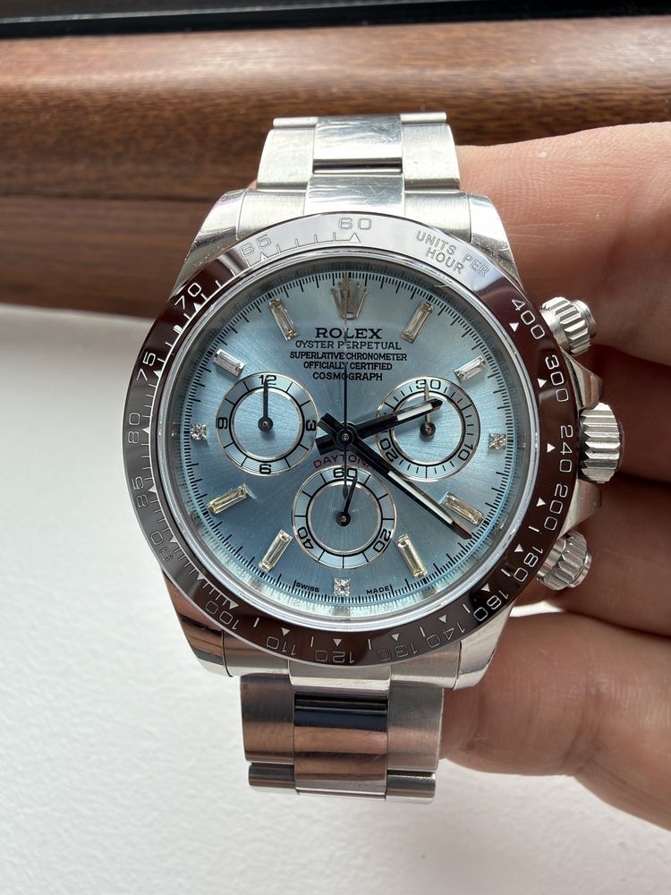 Rolex Cosmograph Daytona Ice Blue Dial Swap 116520 otel stare bun