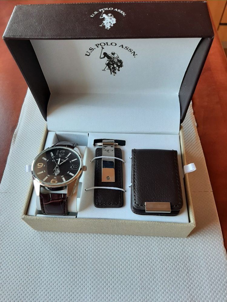 U.S. Polo Assn Leather Strap Gift Set otel stare nou
